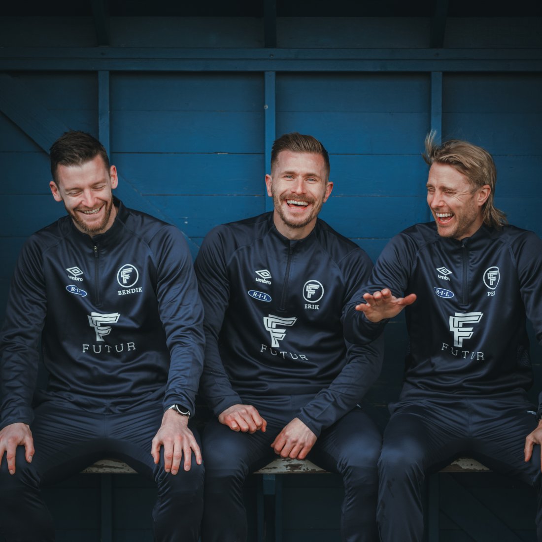 Bendik Bye, Erik Tønne og Per Ciljan Skjelbred - FUTUR Fotball. Foto av Knips-Media